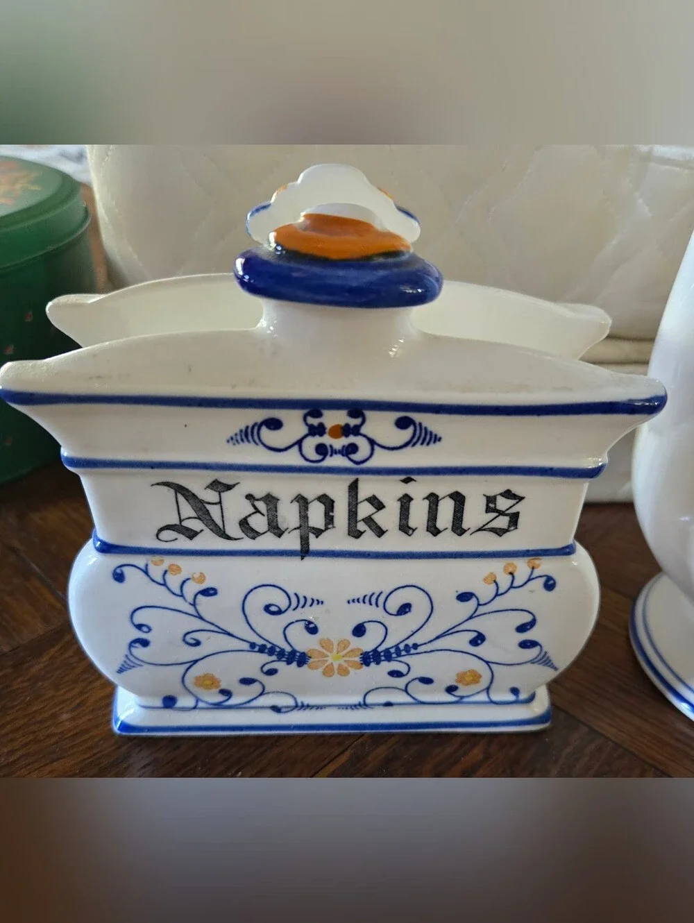 Vintage Royal Sealy Heritage Coffee Pot And Napkin Holder